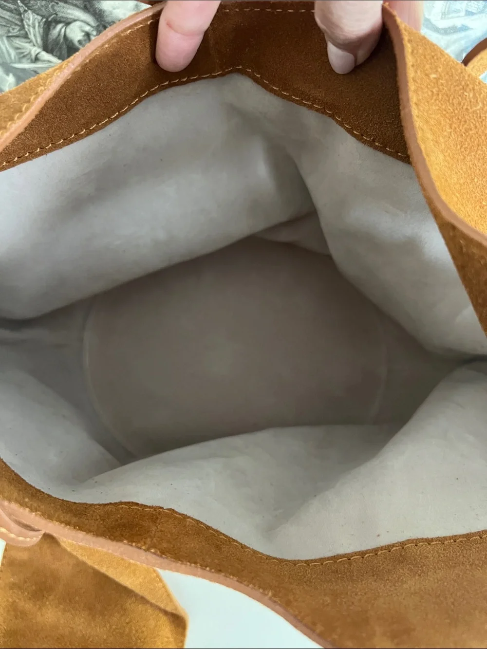 Suede Hobo Shoulder Bag in Chestnut Brown Made in Italy